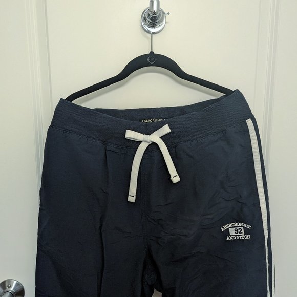 A&F Vintage 90s Men Size L Navy Blue Wind Track Pants Abercrombie & Fitch - Picture 13 of 17